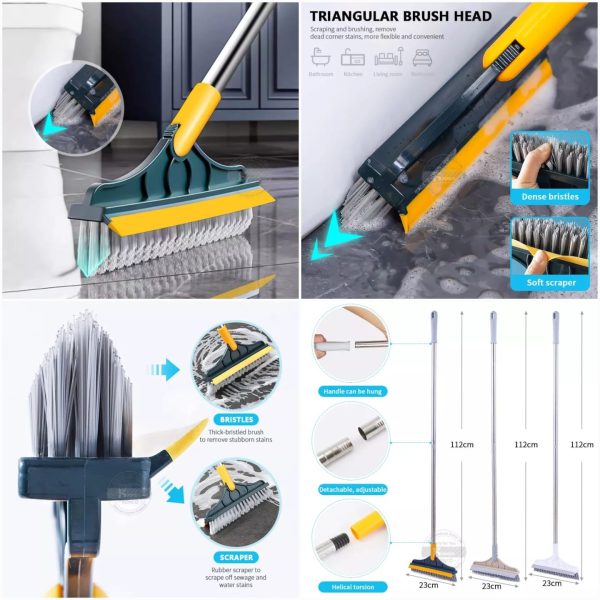 2 In 1 Floor Cleaning Brush Bathroom Tile Windows Floor Cleaning Brush With 120° Rotatable Head – Multipurpose Bathroom Floor Cleaning Brush – Floor Brush Scrubber